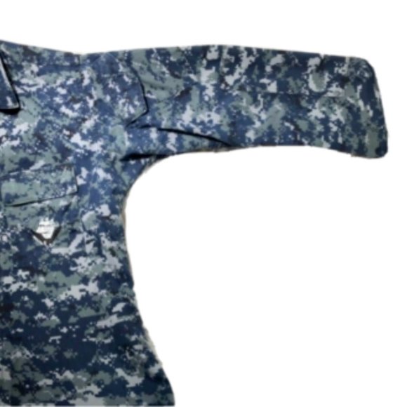 US Navy Military Digital Camo Field Jacket Shirt Size Medium Long Button Up - Picture 6 of 6